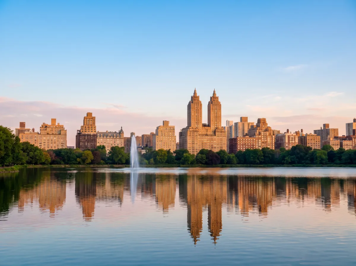 The Jacqueline Kennedy Onassis Reservoir at sunset