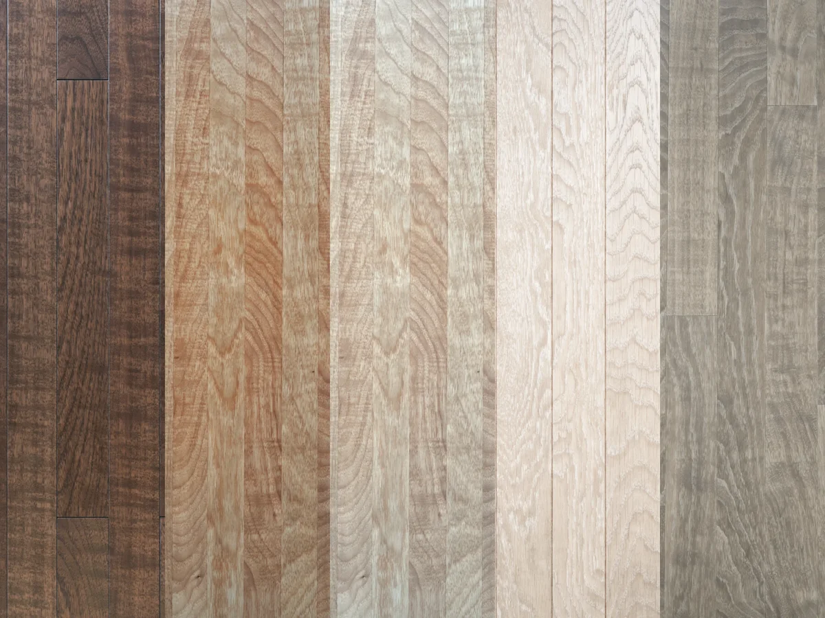 Five finish directions for the Brazilian cherry floors