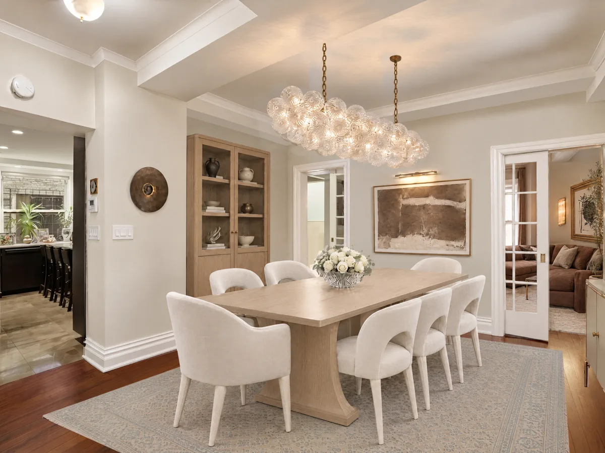 Dining room, virtually staged